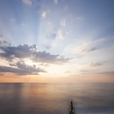 Sunburst, a Fine Art Photograph Coastal Landscapes Black and White