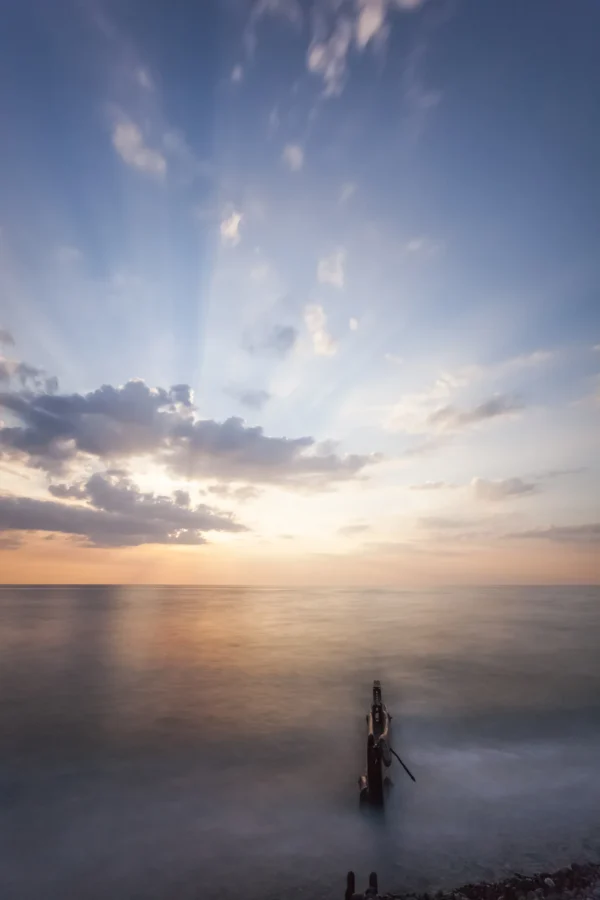 Sunburst, a Fine Art Photograph Coastal Landscapes Black and White 2