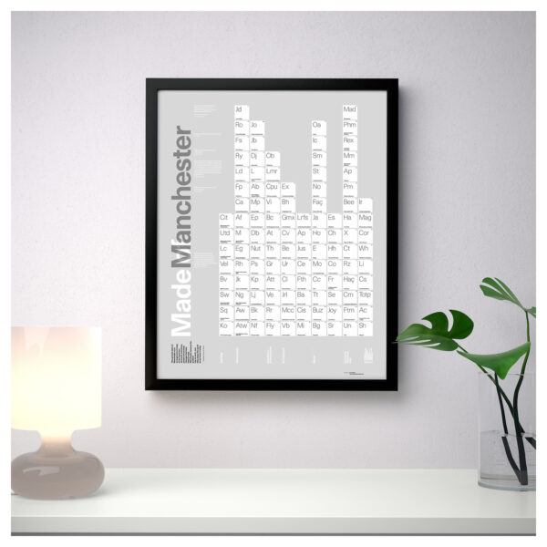 Made of Manchester Periodic Table A3+ Framed Poster Art and Gift Ideas A3 5