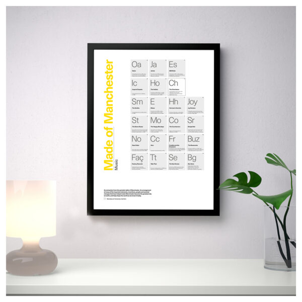 Made of Manchester Music Poster Art and Gift Ideas Framed 3