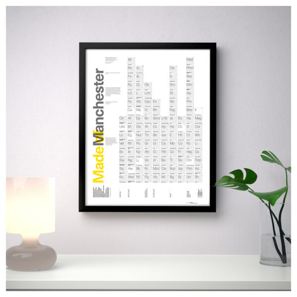 Made of Manchester Periodic Table A3+ Framed Poster Art and Gift Ideas A3 3