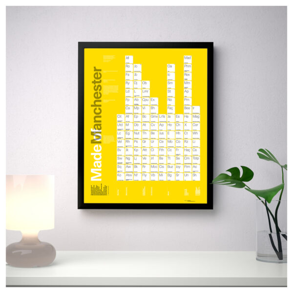 Made of Manchester Periodic Table A3+ Framed Poster Art and Gift Ideas A3 4