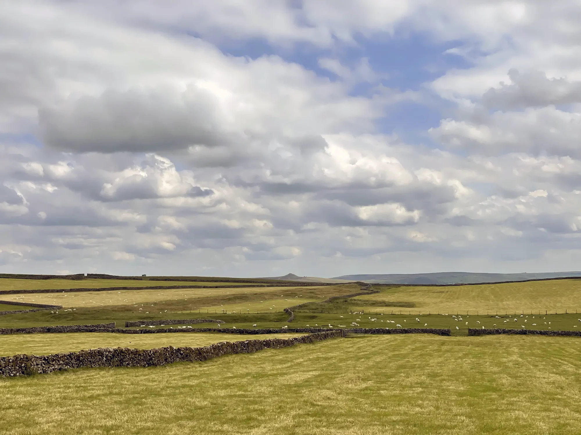 View over the fields to Win Hill