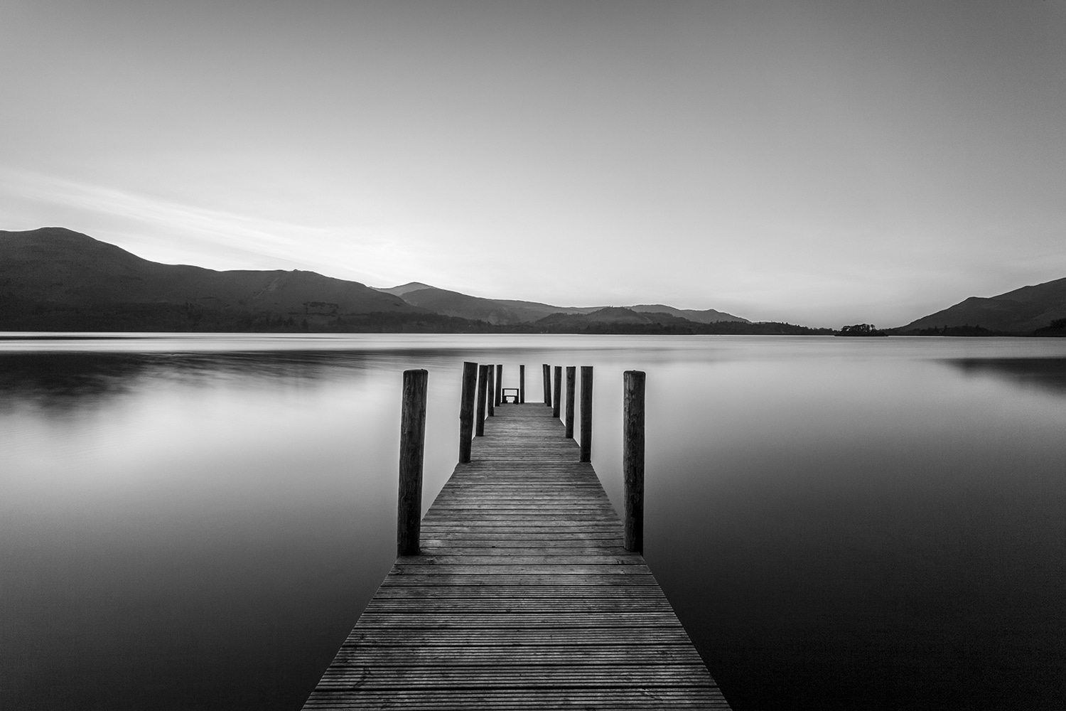 Ashness Jetty Black & White Print Lake District Landscapes Ashness Jetty