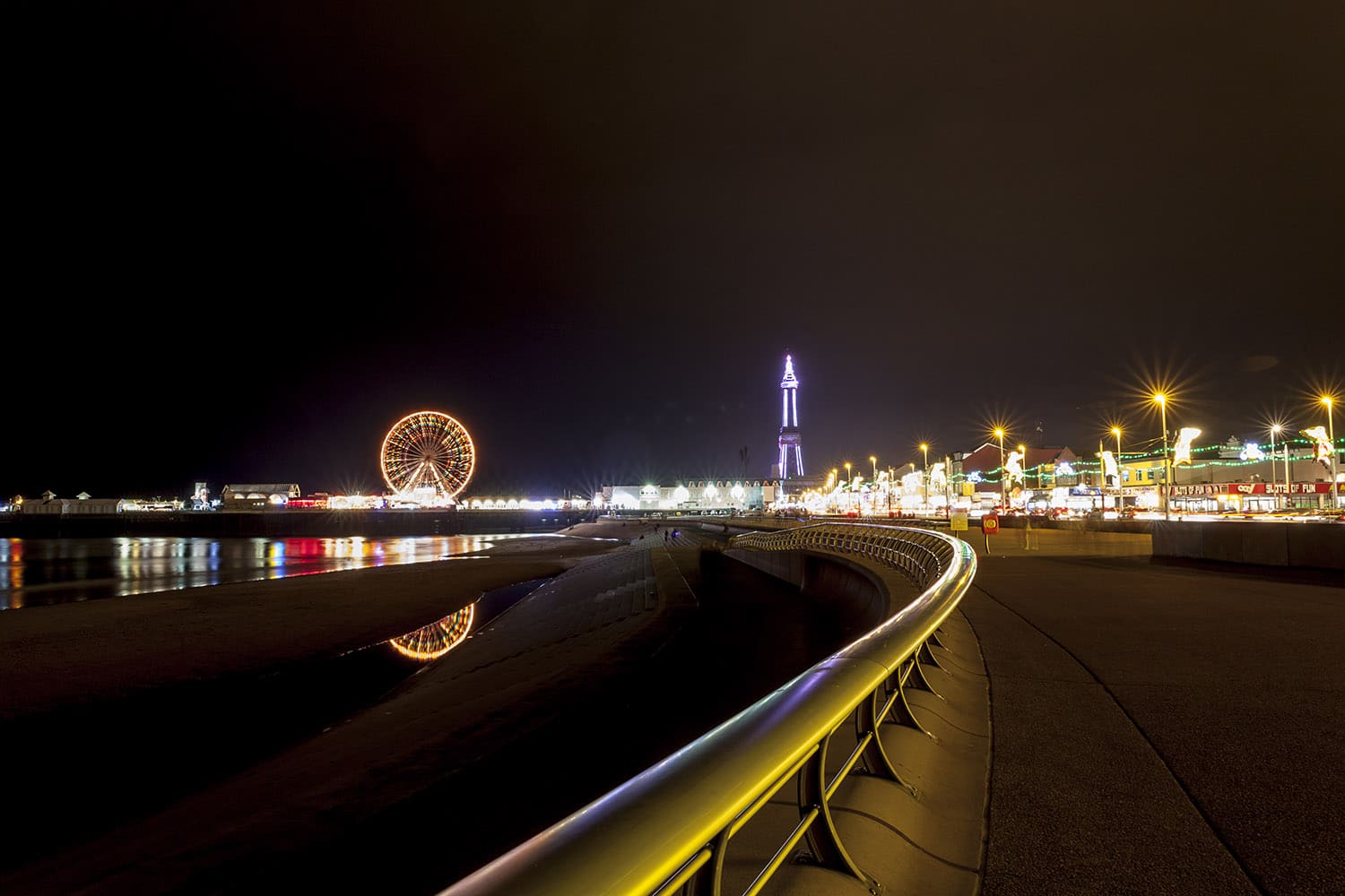 Blackpool Tower and Illuminations, Colour Photo Coastal Landscapes Blackpool Tower