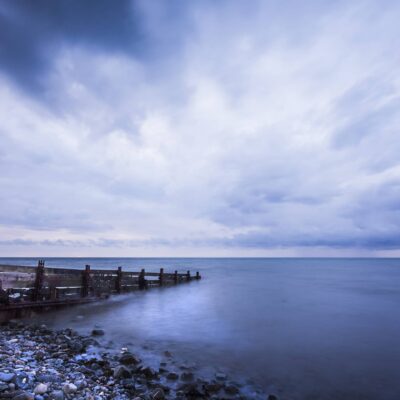 Breakwater, Welsh Coast-Colour Photo Coastal Landscapes Beach