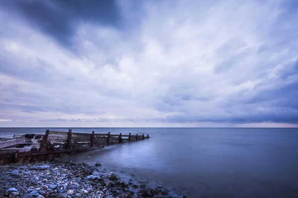 Breakwater, Welsh Coast-Colour Photo Coastal Landscapes Beach 2