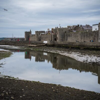 Caernarfon Castle Walls, North Wales Coastal Landscapes Beach