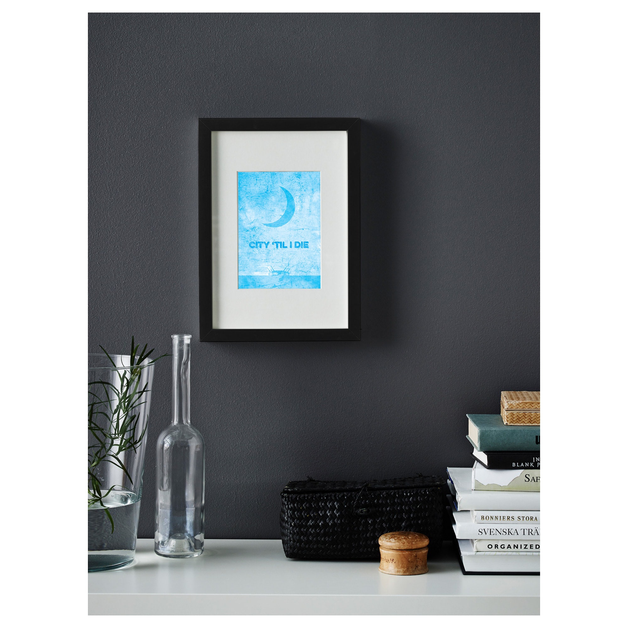 Mini City til I Die Framed Print Poster Art and Gift Ideas Blue