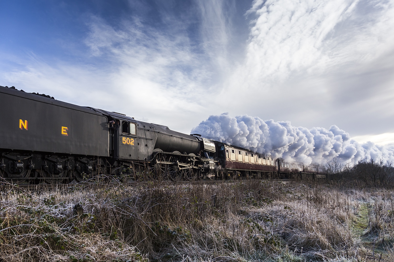 Flying Scotsman Pulling Carriages Landscapes Photography Colour Photo