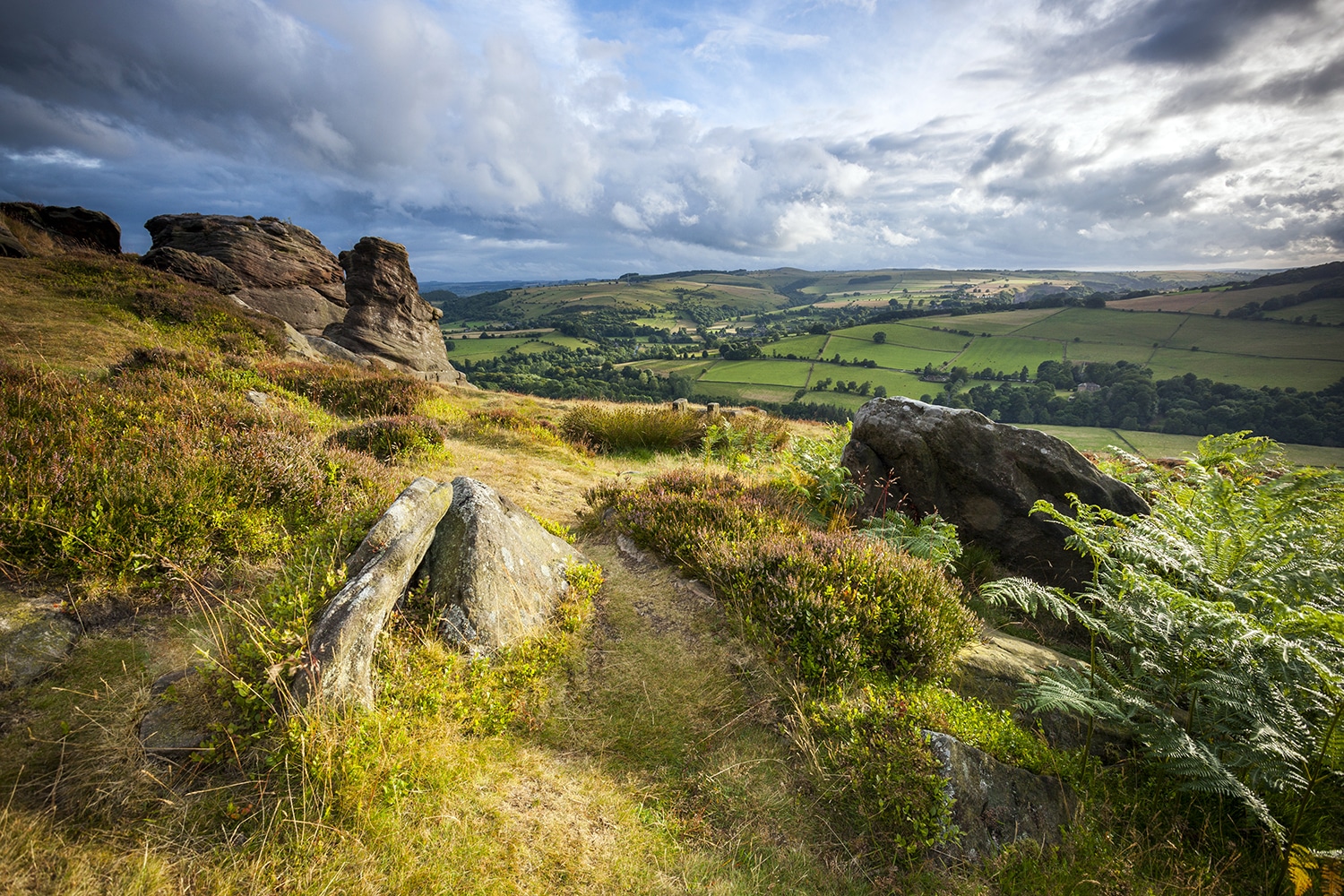 Froggatt Edge, Colour Photograph Peak District Landscapes Clouds