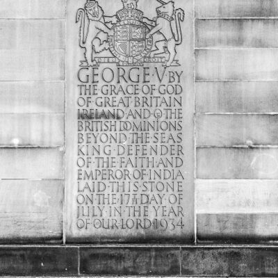 George V Manchester Foundation Stone Detail Urban Black and White Manchester Landscapes Architecture