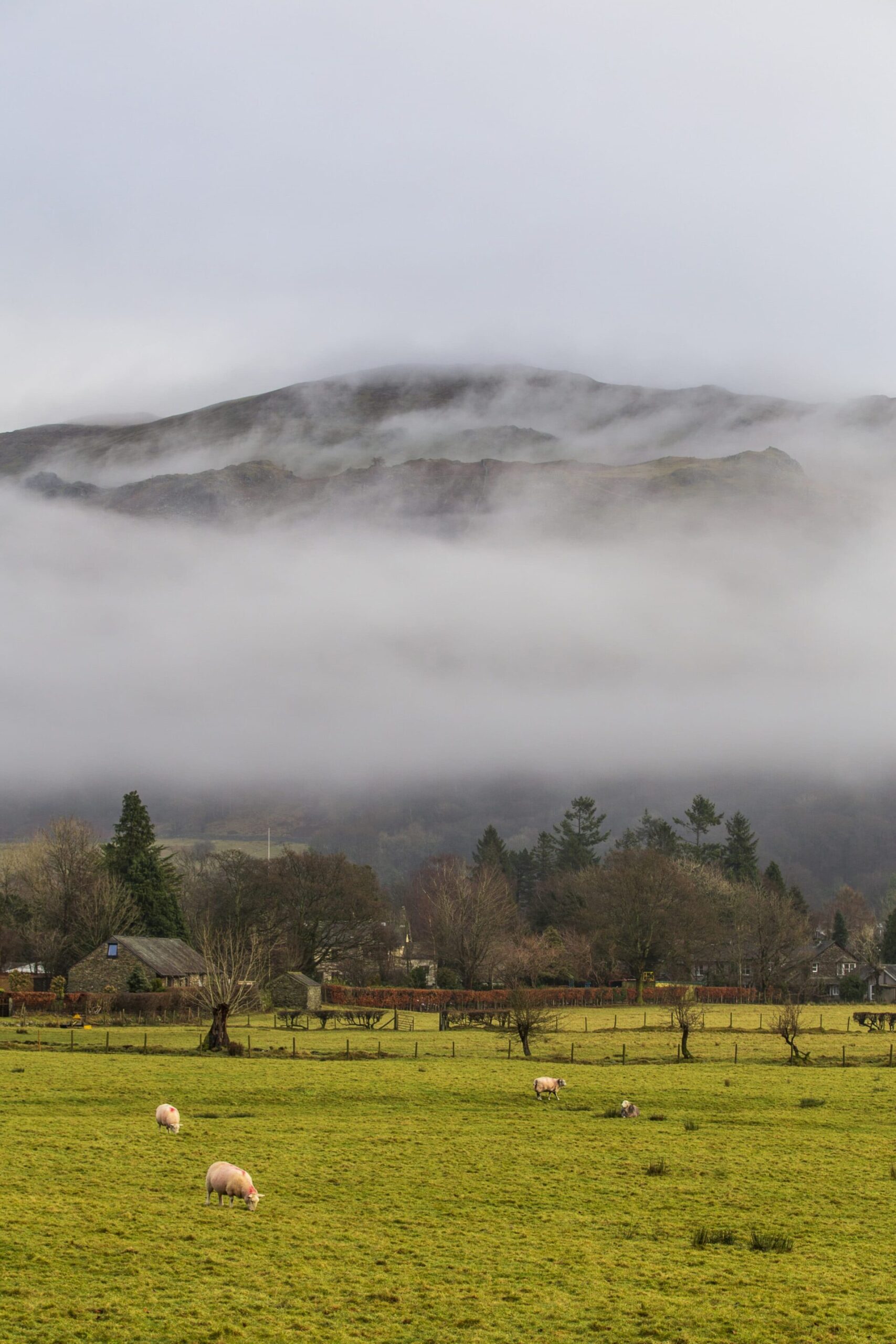 Grasmere Misty Fell Lake District Landscapes Colour Canvas