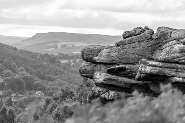 Gristone Detail At Froggatt Edge, Fine art Print Peak District Landscapes Black and white prints 2
