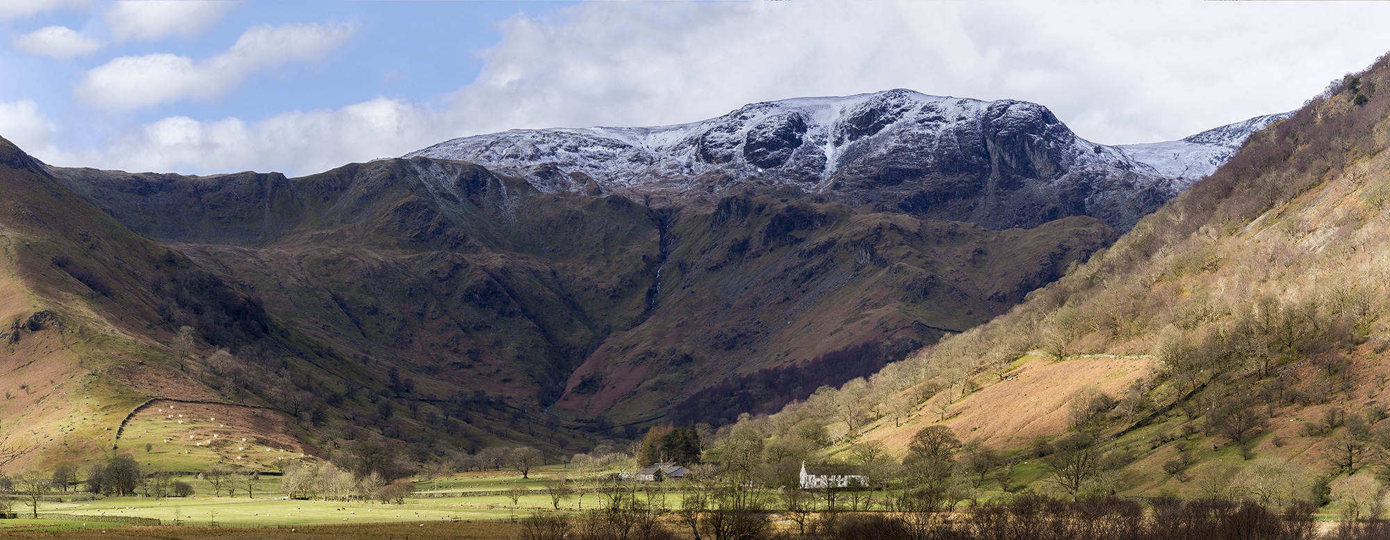 Hartsop Valley, Panoramic Canvas Print Lake District Landscapes Canvas