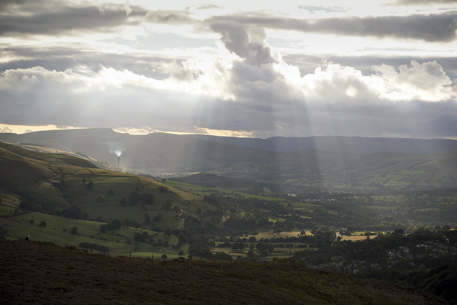 Hope Valley From Millstone Edge Peak District Landscapes Clouds