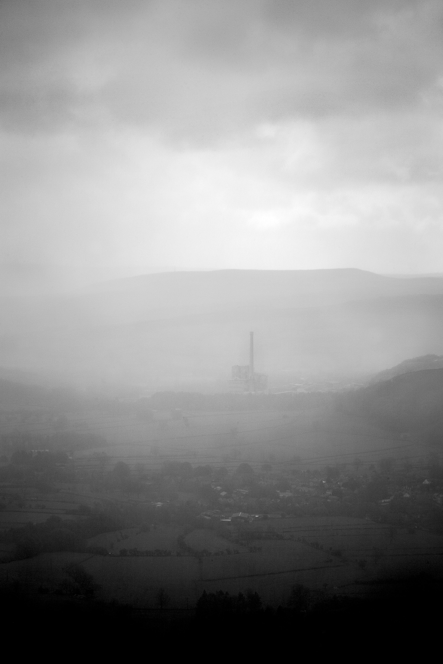 Hope Valley In The Mist Peak District Landscapes Black&White