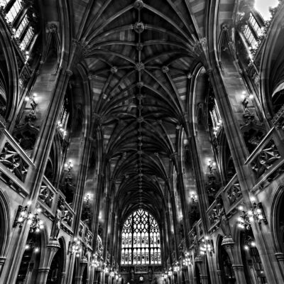 John Rylands Library Interior, Black & White Photograph Manchester Landscapes Architecture