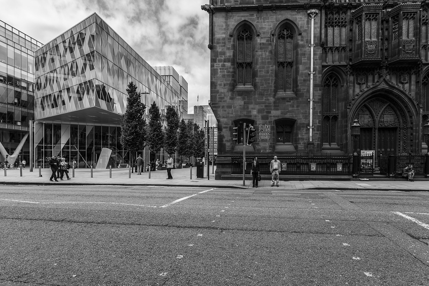 Deansgate John Rylands and Spinningfields Manchester Manchester Landscapes Architecture