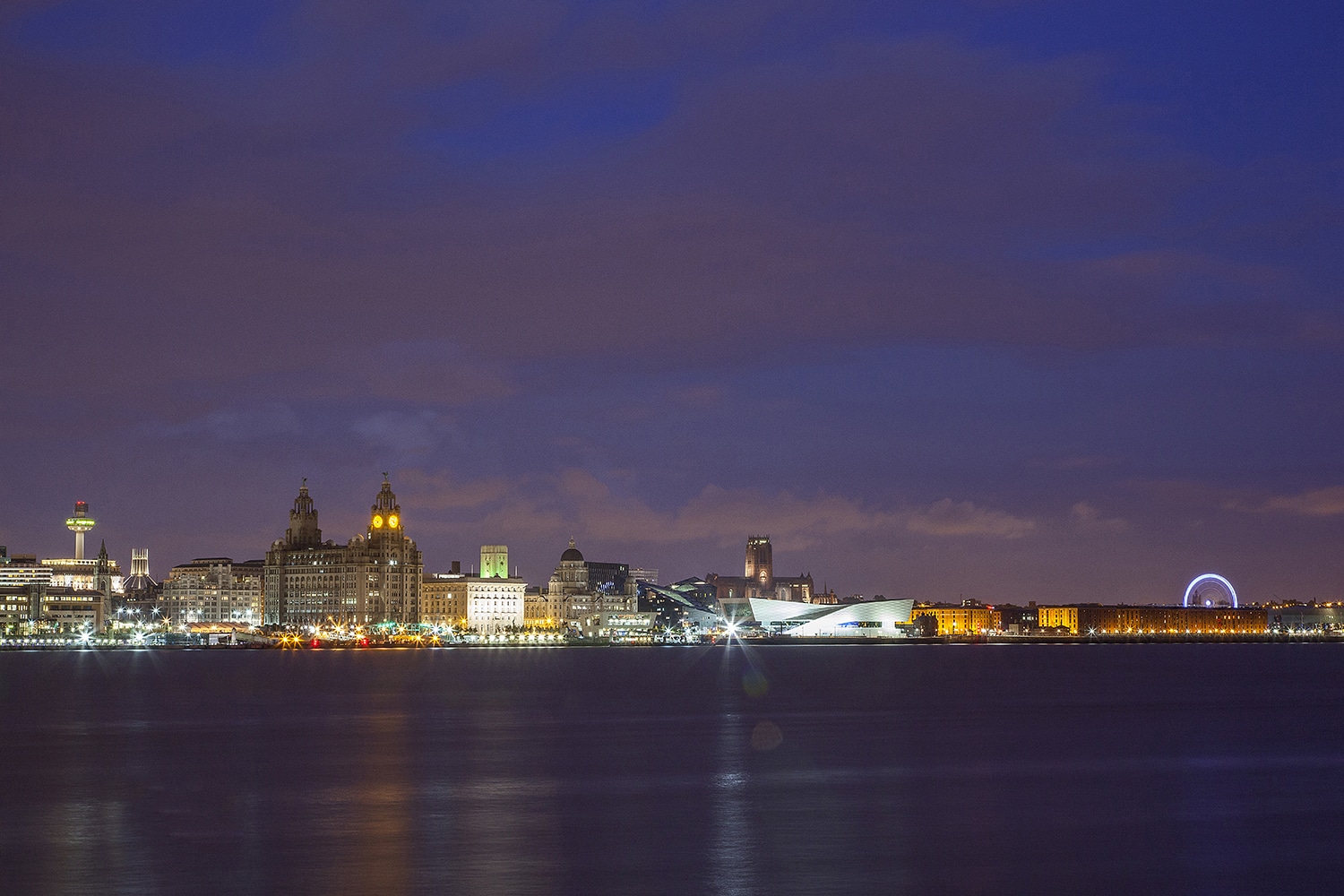 Liverpool skyline at night landscape Coastal Landscapes cityscape