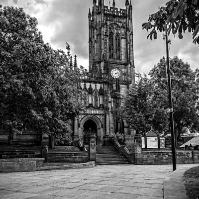 Manchester Cathedral, Black & White Fine Art Print Manchester Landscapes Architecture
