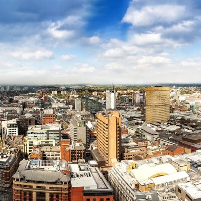Manchester City Skyline from Piccadilly Manchester Landscapes Canvas