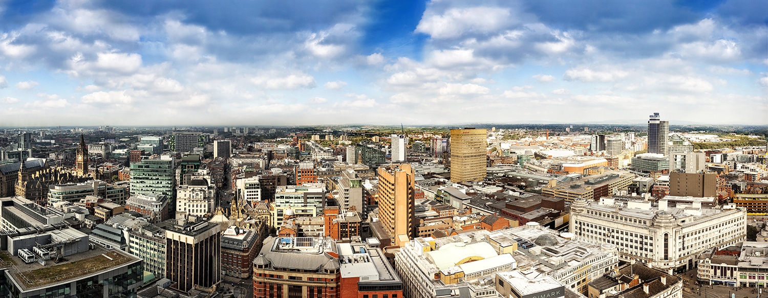 Manchester City Skyline from Piccadilly Manchester Landscapes Canvas