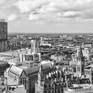 Manchester Black & White Panoramic Skyline Manchester Landscapes Black and White