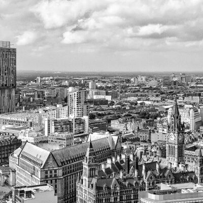 Manchester Black & White Panoramic Skyline Manchester Landscapes Black and White