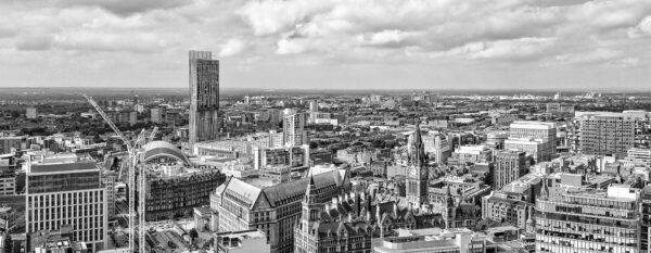 Manchester Black & White Panoramic Skyline Manchester Landscapes Black and White 2