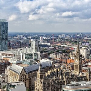 Manchester Skyline Panoramic Canvas Manchester Landscapes Canvas