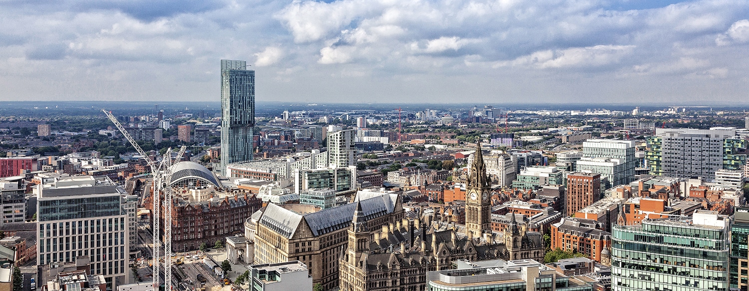 Manchester Skyline Panoramic Canvas Manchester Landscapes Canvas