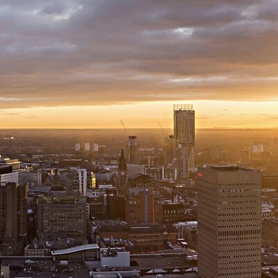 Manchester Sunset Skyline from the CIS Tower Manchester Landscapes Canvas