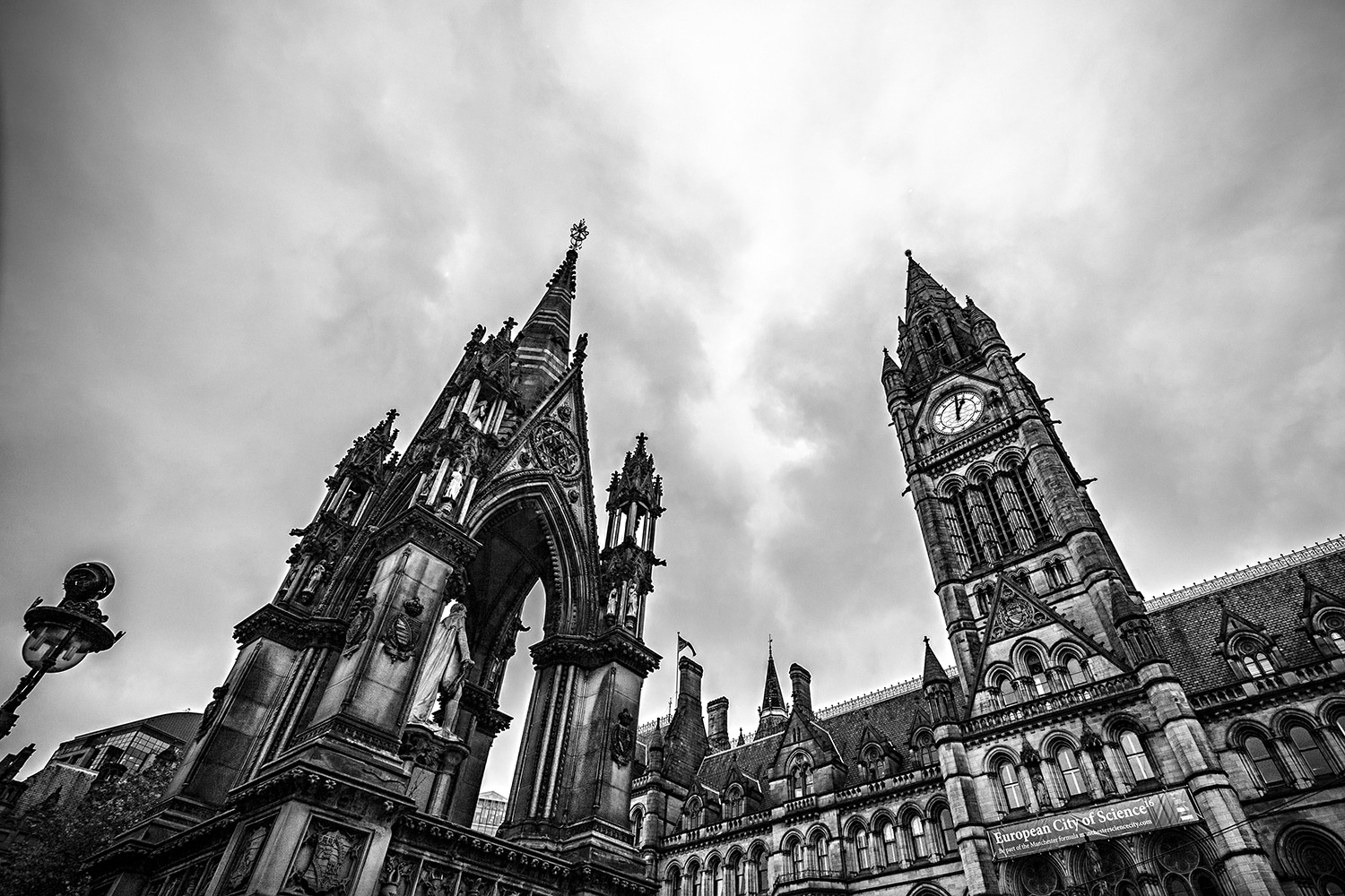 Manchester Town Hall, Black & White Print Manchester Landscapes Architecture