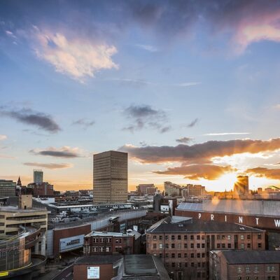 Sunset Over Manchester, A Fine Art Photograph Manchester Landscapes Architecture