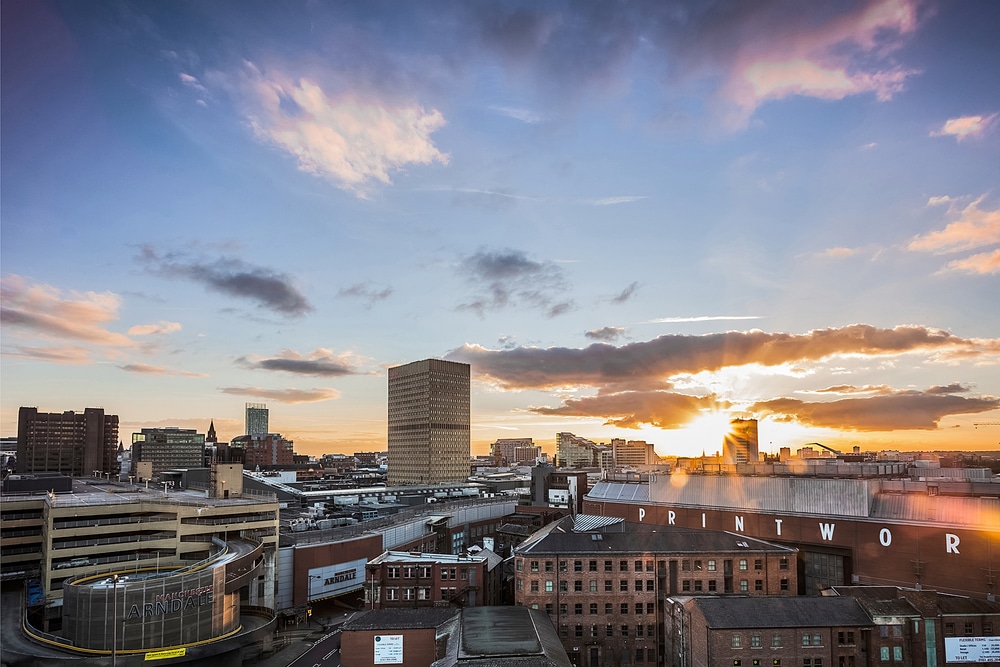 Sunset Over Manchester, A Fine Art Photograph Manchester Landscapes Architecture