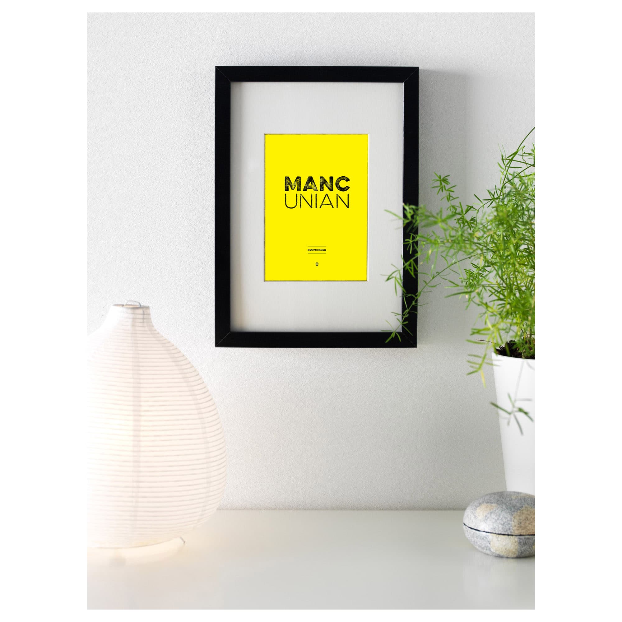 Mini Mancunian Born and Bred Framed Print Poster Art and Gift Ideas Born and Bred 2