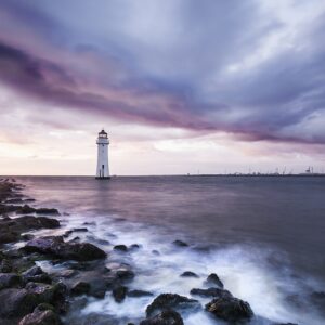 New Brighton Lighthouse Portrait Coastal Landscapes Clouds