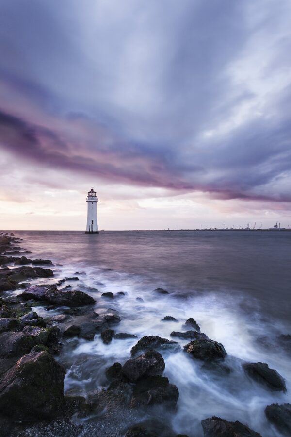 New Brighton Lighthouse Portrait Coastal Landscapes Clouds 2