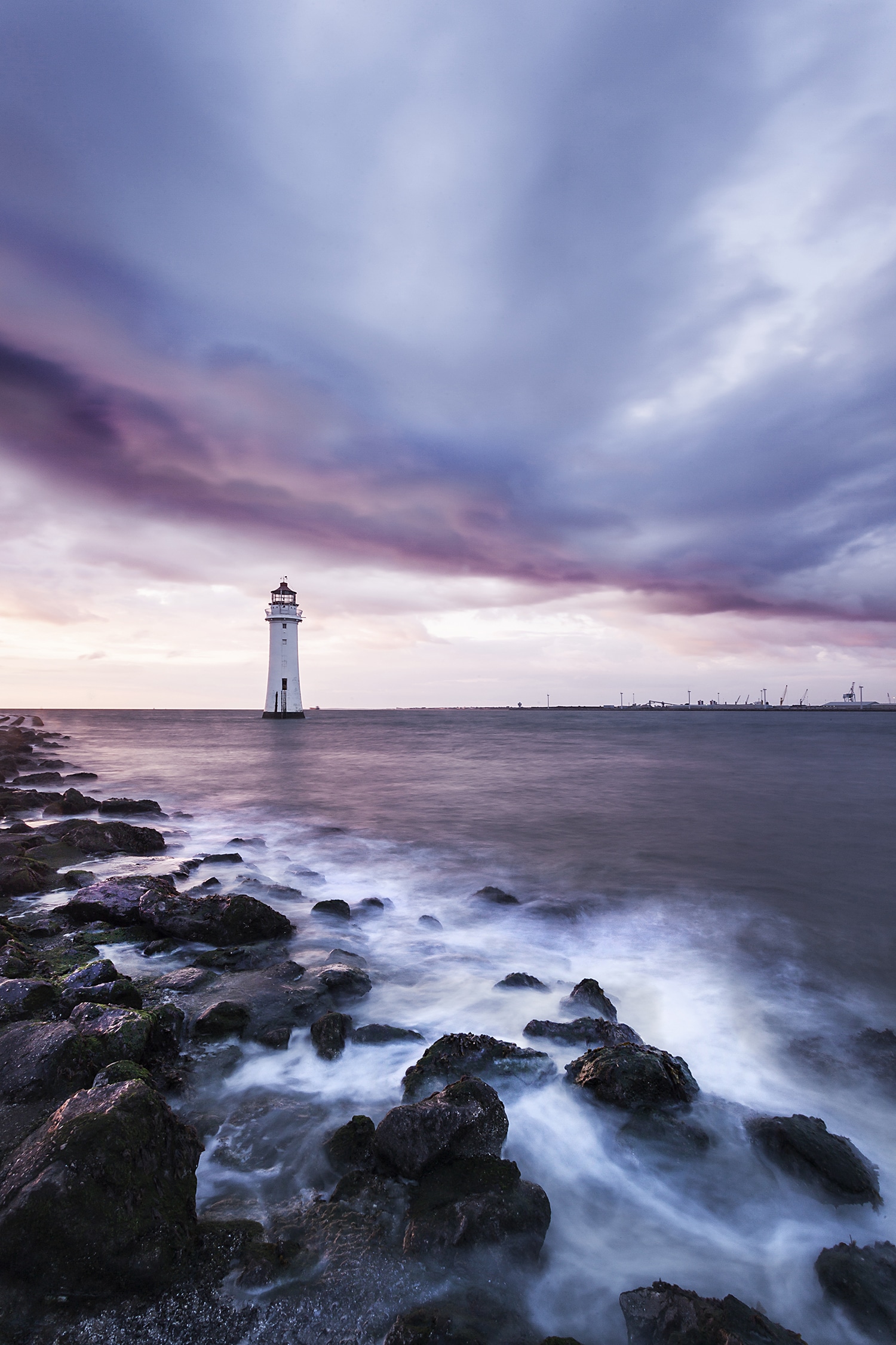New Brighton Lighthouse Portrait Coastal Landscapes Clouds