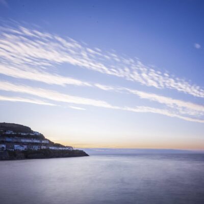 Sunset at New Quay Beach, Wales Coastal Landscapes Beach