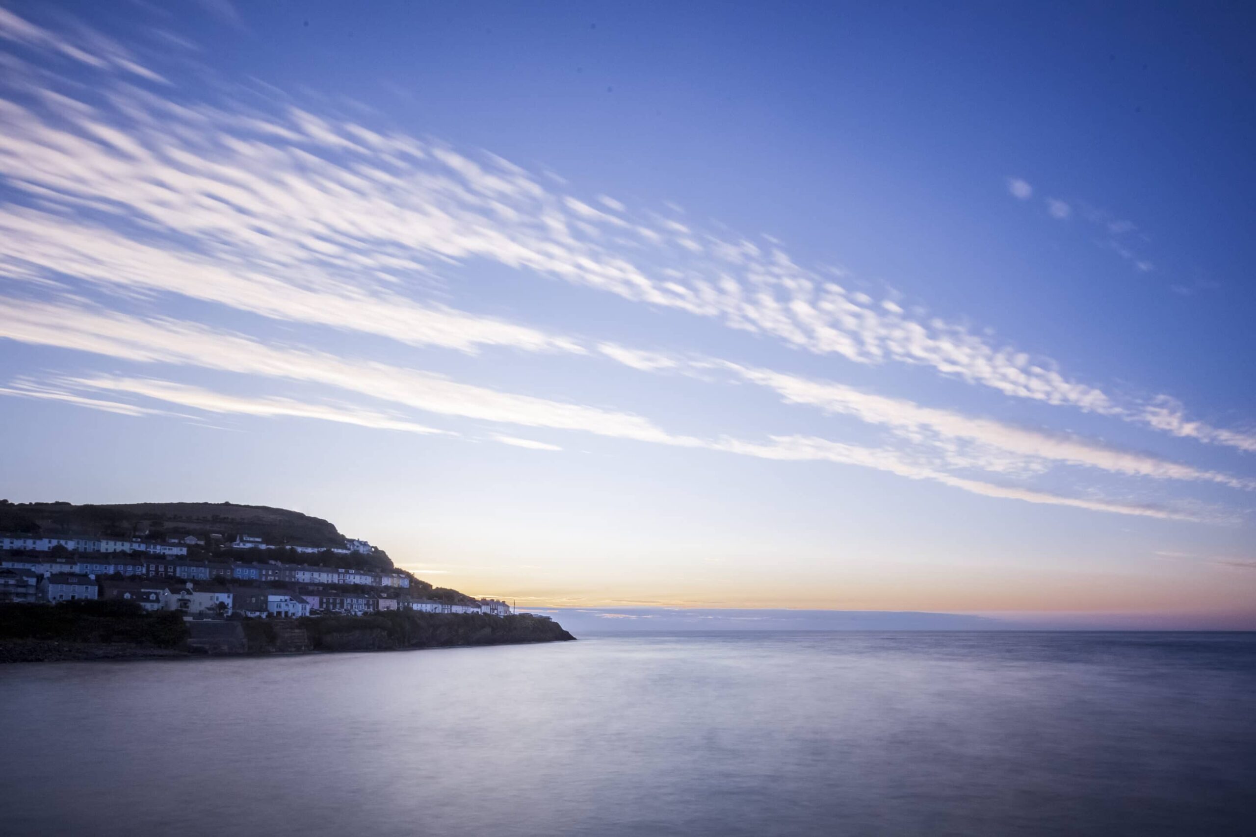 Sunset at New Quay Beach, Wales Coastal Landscapes Beach