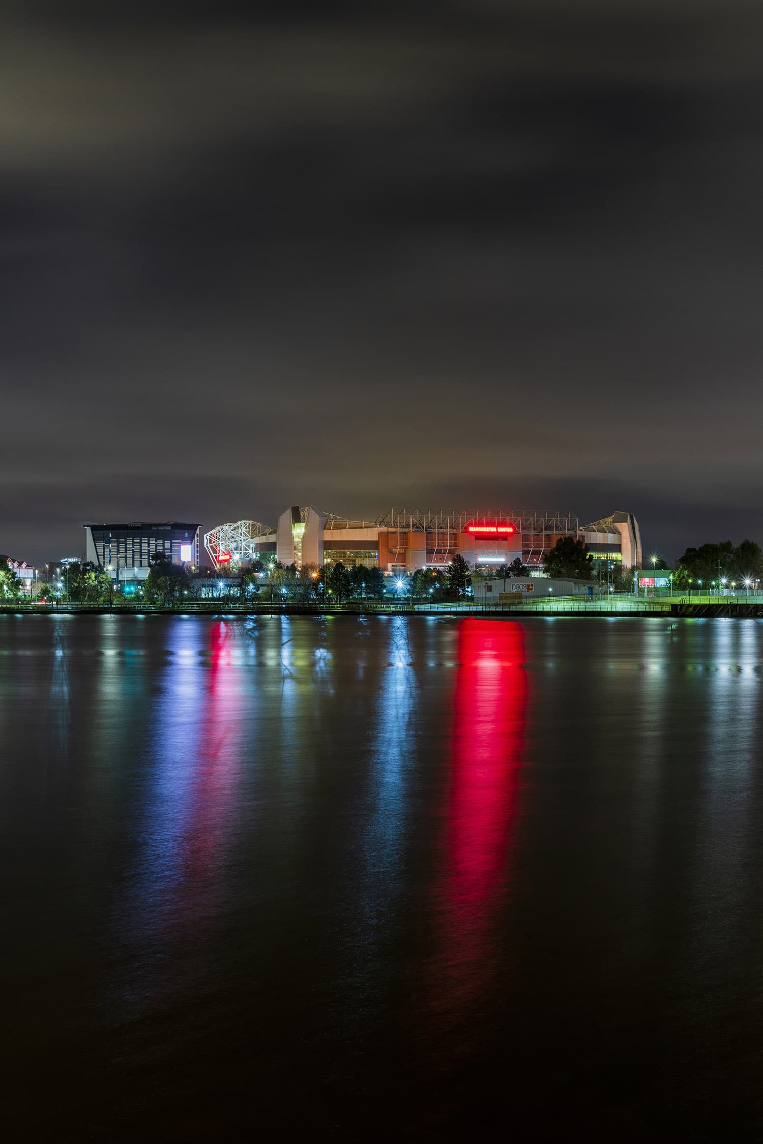 Old Trafford Manchester United at Night Manchester Landscapes colour print