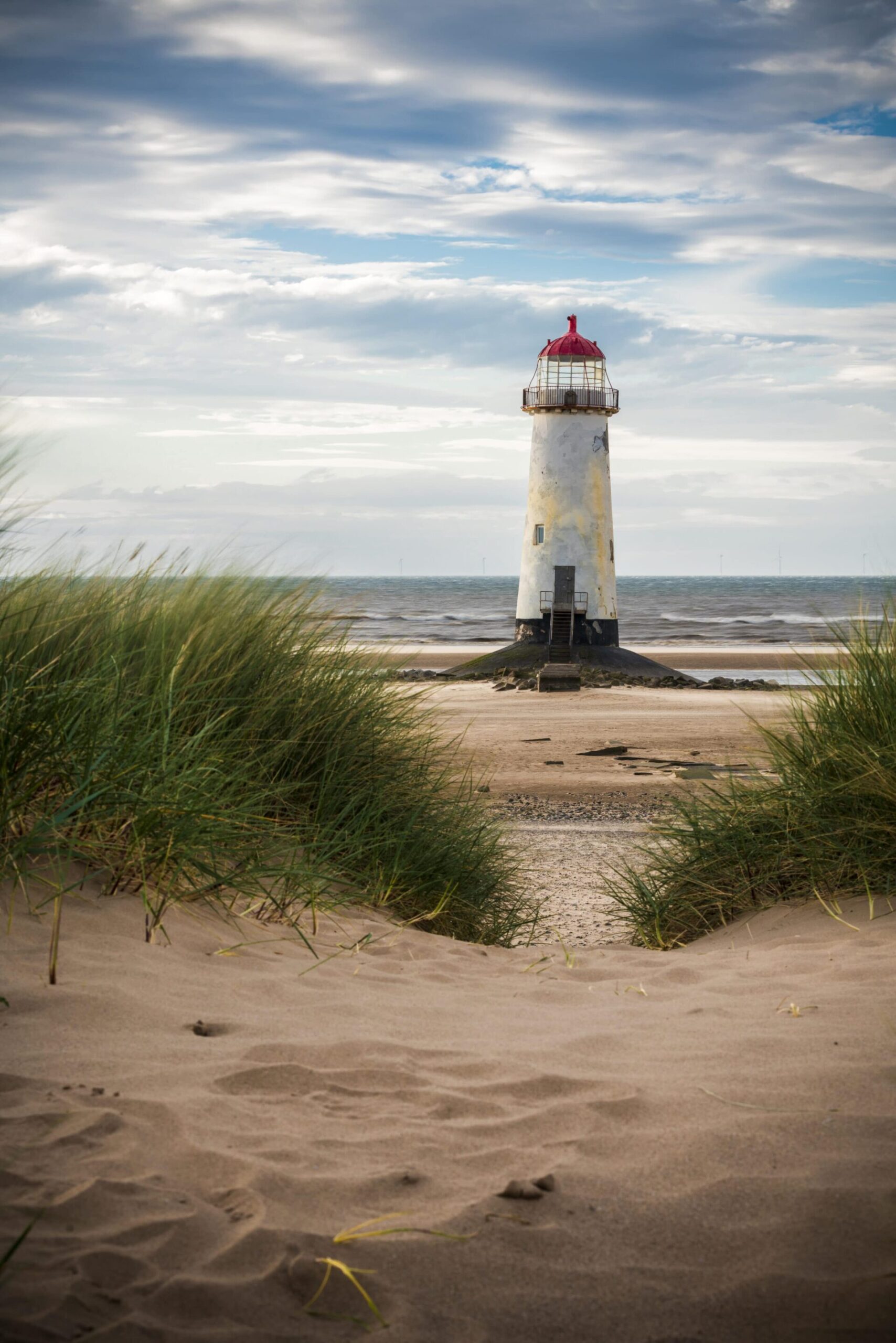 Point of Ayr Lighthouse and Dunes, Wales Coastal Landscapes Beach