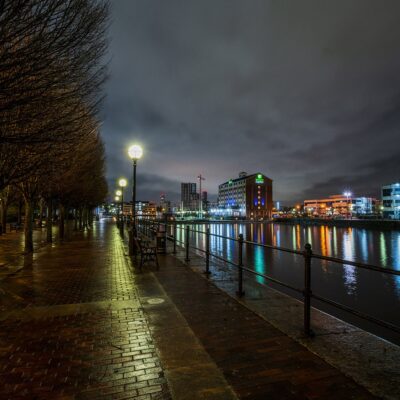 Salford Quays at Night Manchester Landscapes Architecture