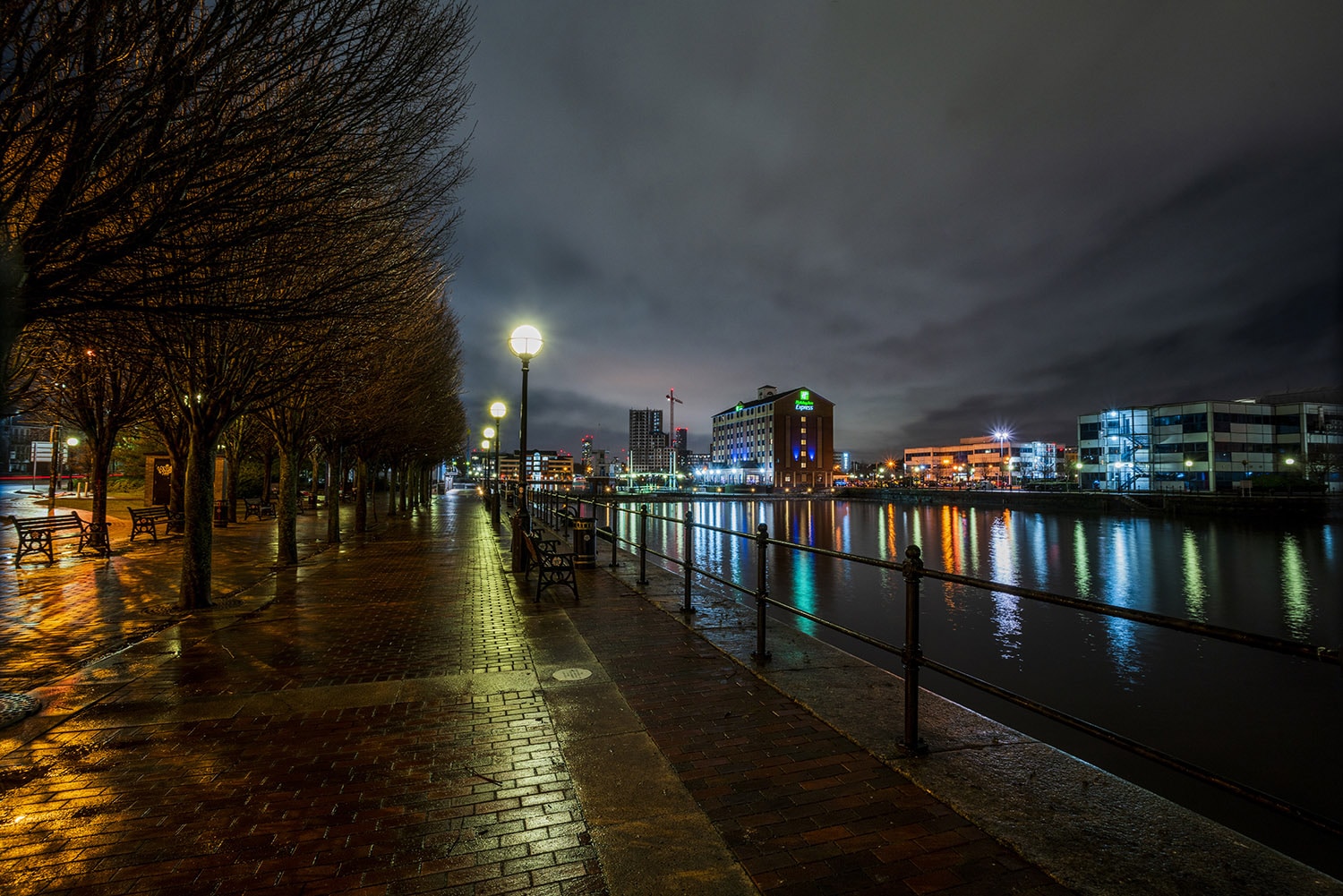 Salford Quays at Night Manchester Landscapes Architecture