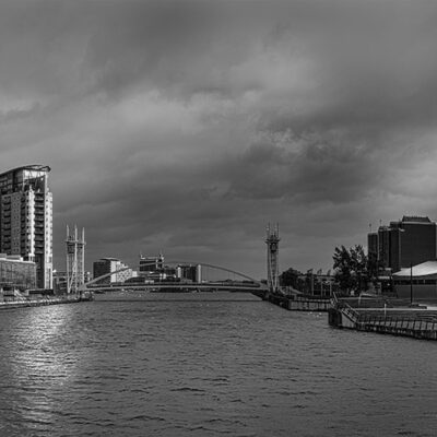 Salford Quays Panoramic Skyline Black & White Manchester Landscapes Black and White