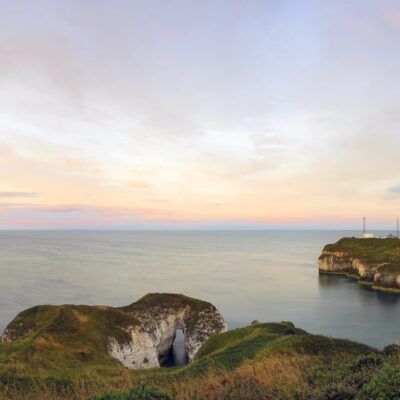 Selwicks Bay and Flamborough at Dusk Coastal Landscapes Canvas