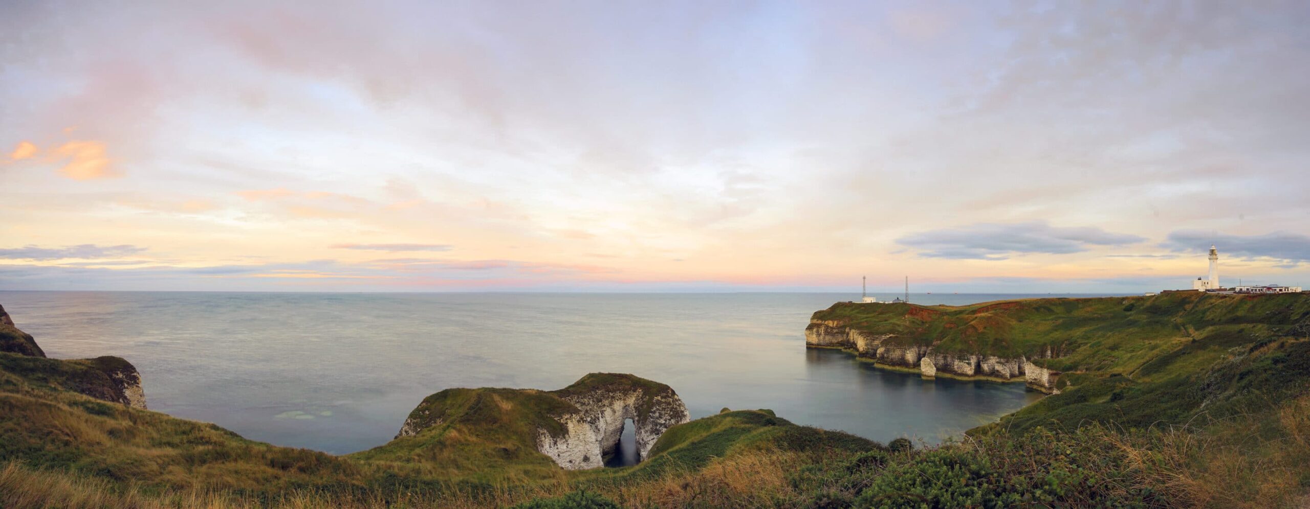 Selwicks Bay and Flamborough at Dusk Coastal Landscapes Canvas