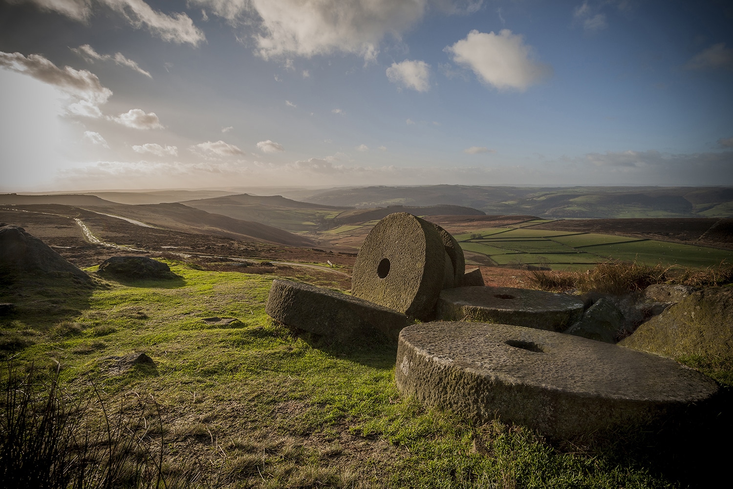 Stanage Edge Sunrise,  Landscape Photograph Peak District Landscapes Clouds